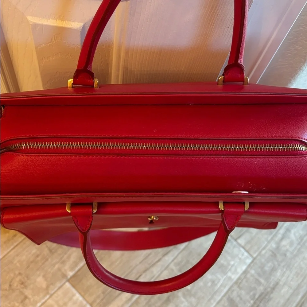 Thakoon Front Pocket Tote Red Leather Handbag
